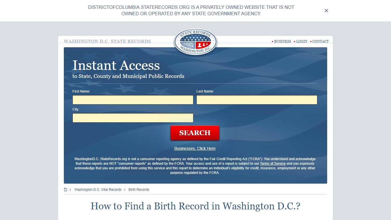How to Find a Birth Record in Washington D.C.? - State Records